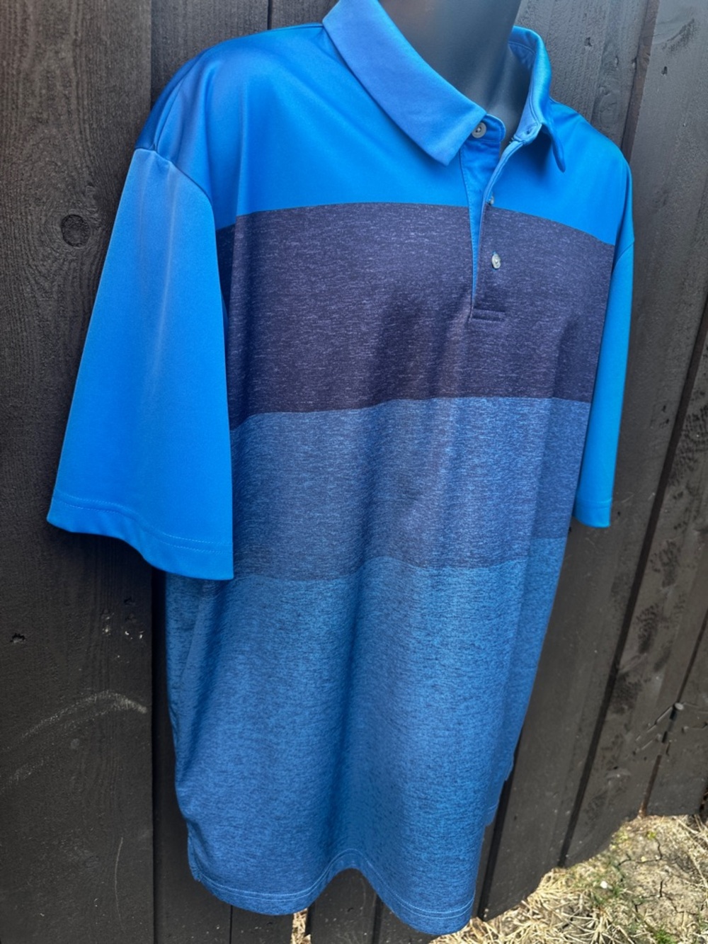 PGA Tour Blue Gradient Polo short sleeve blue navy color block men's size XXL